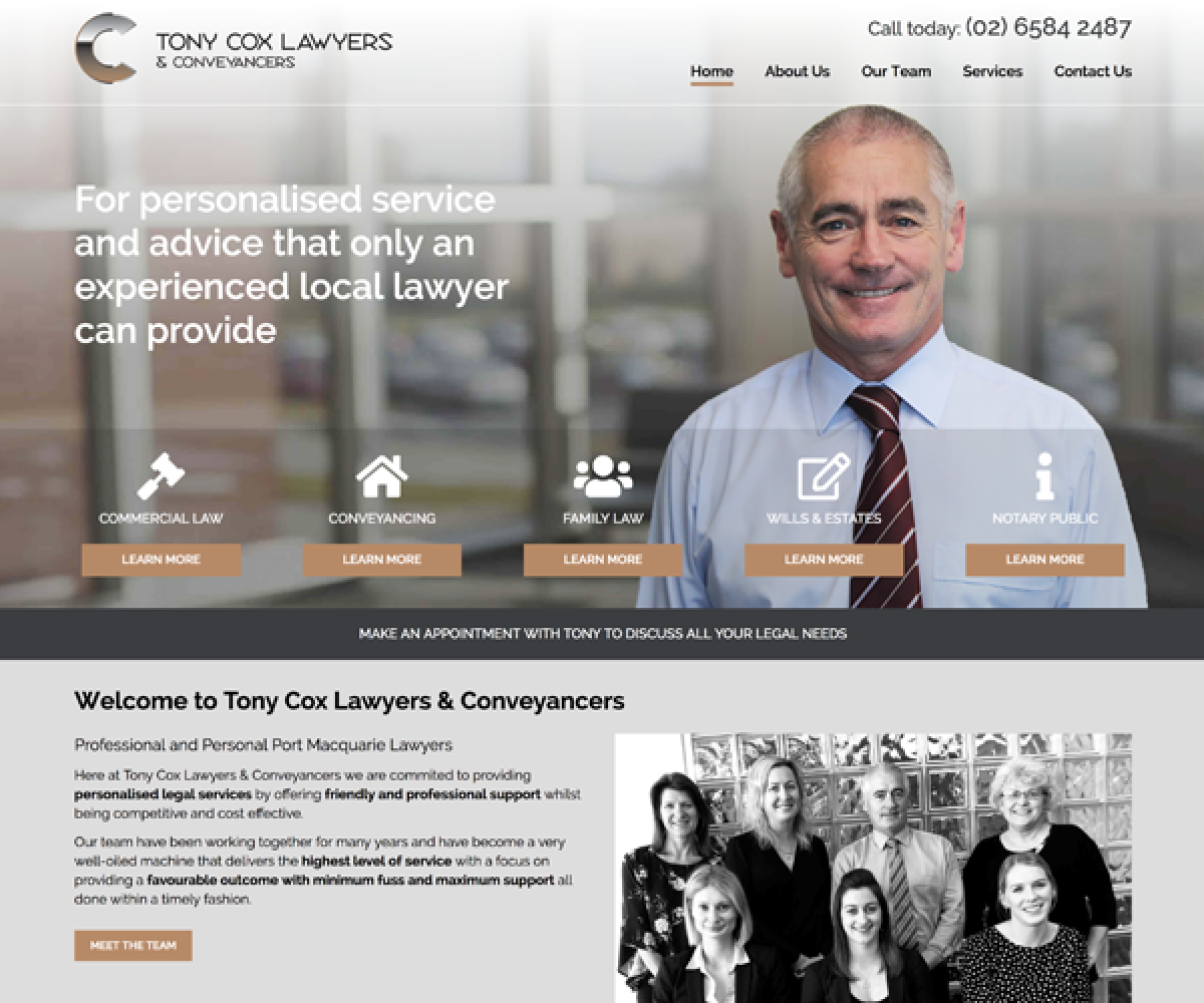 Tony Cox Lawyers Website