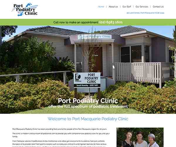 Port Podiatry Clinic Website
